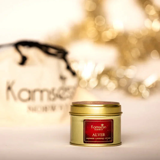 Alver - Håndlaget juleduftlys med kakao, appelsin og bergamott